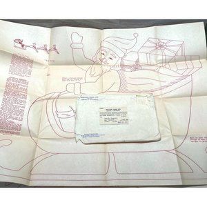 Vintage 1952 Santa Sleigh and Reindeer Wood Transfer Pattern Western Farm Life